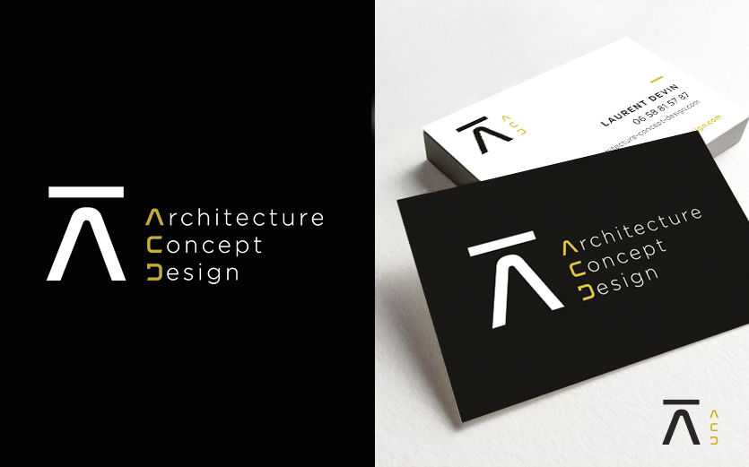 Création du logo et carte de visite pour ACD, Architecture Concept Design à Beauvais dans l'oise